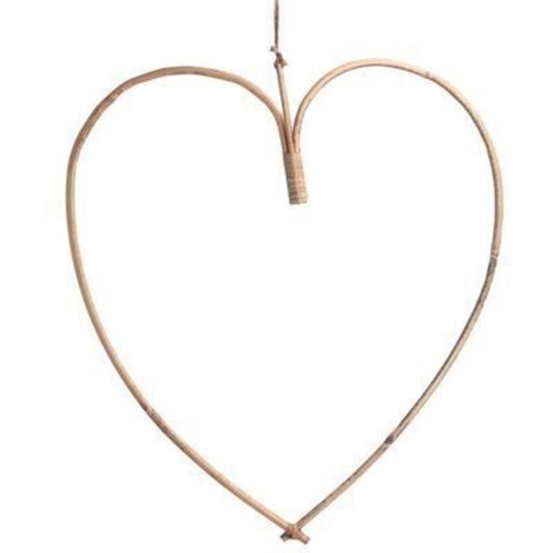 Bamboo Cane Heart Decoration By Gisela Graham